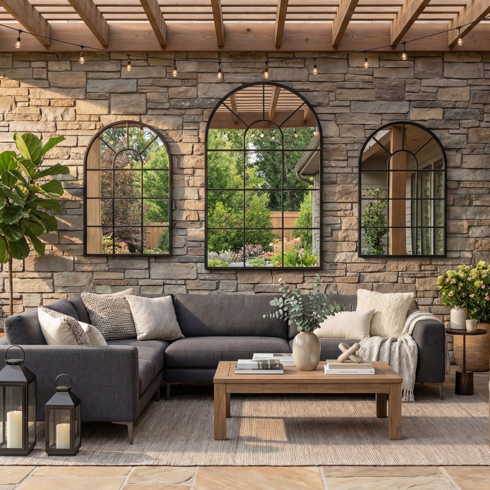 32x20 arch window pane mirror | black 32x20 arch window pane mirror | black